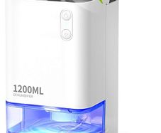 1200ml Electric Dehumidifier with Ultra Quiet & Auto Shut off 7 Colorful LED Portable Mini Dehumidifier for Wardrobe, Bathroom, Closet, RV, Bedroom, Garage - White