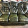 green leather 3 seater sofa Image 2