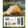 Camping Hot Tent, 2 Persons Cabin Tent with Stove Jack & Poles, Waterproof Winter Tents Shelters with Fireproof Ground Mat Image 5