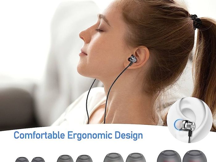 Earphones, In-Ear Headphones Earphones with High Sensitivity Microphone & Volume Control, Noise Isolating, High Definition, Pure Stereo Sound for iPhone, iPod, iPad, MP3 Players, Galaxy, etc