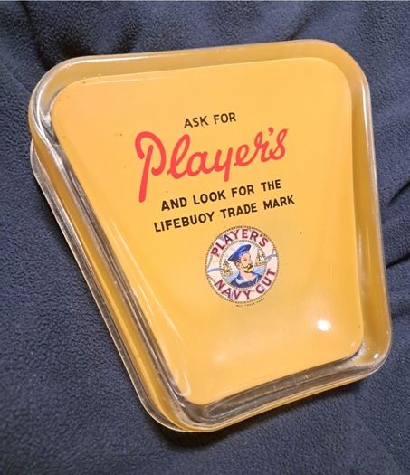 Player's Navy Cut Shop Bar Advertising Glass Coin Tray