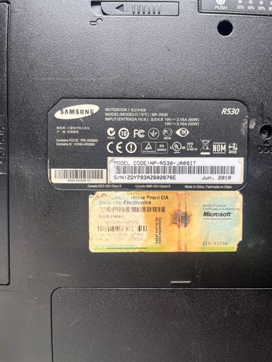 Samsung NP-R503 Laptop (2010) for parts