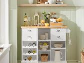 Kitchen  island The  Ultimate Contemporary Kitchen Island Storage Cabinet with Wheels Multifunctional
