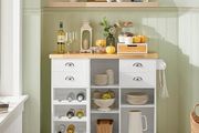 Kitchen  island The  Ultimate Contemporary Kitchen Island Storage Cabinet with Wheels Multifunctional