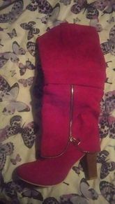 Red boots similar to Christian Dior