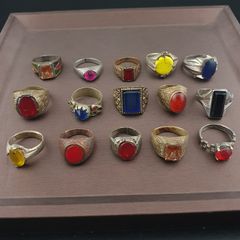 Handmade Brass Rings Lot of 15 Vintage Ancient Style Mixed Designs