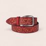 Unisex Genuine Leather Tooled Belt Vintage Floral Western Leather Belt Image 7