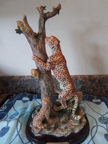 The Juliana Collection Two Leopards on a Plinth
