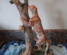 The Juliana Collection Two Leopards on a Plinth