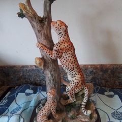 The Juliana Collection Two Leopards on a Plinth