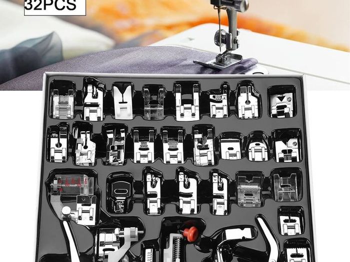 32PCS Domestic Sewing Machine Presser Foot Set DIY Stitching Walking Presser Feet Household Sewing Machine Accessory
