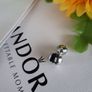 New genuine pandora sterling silver pave charm clip Image 4
