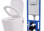 Wall Hung Toilet with Concealed Cistern Ceramic White