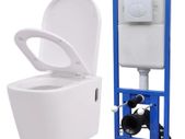 Wall Hung Toilet with Concealed Cistern Ceramic White