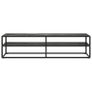 TV Cabinet Black with Black Marble Glass 160x40x40 cm Image 2