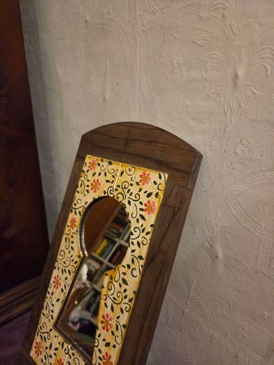 Vintage Hand made Wall Key Holder with Mirror