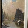 Pair of Vintage Mid-Century Mountain Landscape Oil Paintings, Signed "Nick", Framed Image 4