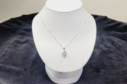 Sterling Silver 925 Box Chain Necklace with Hexagonal Cut Pendant
