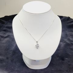 Sterling Silver 925 Box Chain Necklace with Hexagonal Cut Pendant