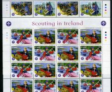 2002 Ireland 75th Anniversary of Irish Scouting Commemorative Stamps Sheetlets Plate 1A1A1A1A Mint Never Hinged (MNH)