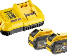DeWalt 54v FlexVolt 2 x 9Ah Batteries and 8A Fast Charger