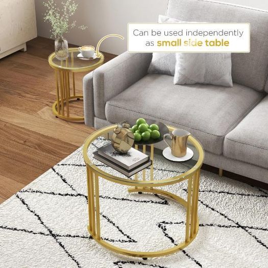 Round Nesting Coffee Tables Set of 2