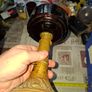 Beautiful Antique Oil Lamp Deep Purple Glass Reservoir, typical of Victorian Era Postage Available Image 4
