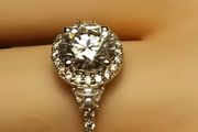 2 carat Moissanite Halo Ring with Accents