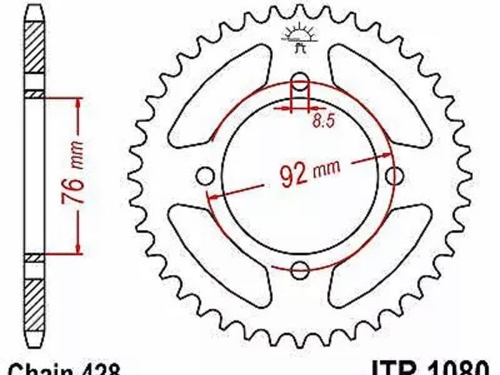 Motorbike chain sprocket