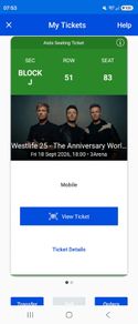 2x Westlife tickets