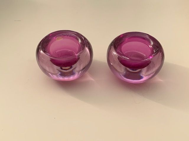 Vintage Slovenian Mouth-blown Tealight Holders