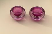 Vintage Slovenian Mouth-blown Tealight Holders