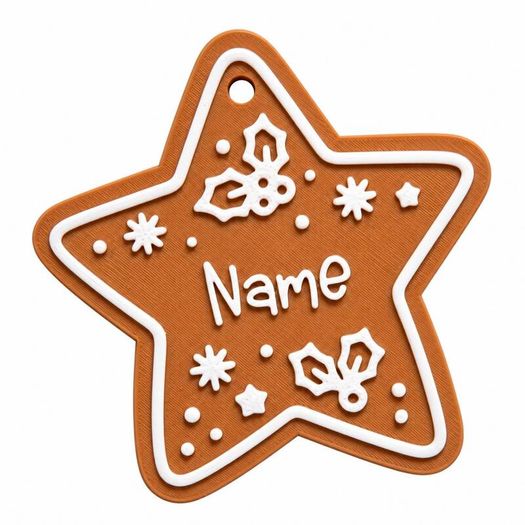 Personalised Gingerbread Christmas Gift Tags, Set of 8 3D