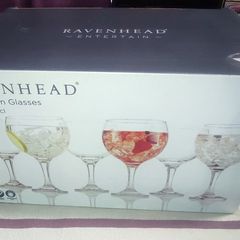 Boxed set of 6 Ravenhead gin balloon glasses