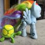 Articulated Joints Rainbow Dash with Pet Turtle Tortoise MLP G4 My Little Pony Image 2