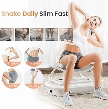 3D Vibration Plate Fitness Chair High-Frequency Vibration Platform with 150 Speeds, Folding Home Exercise Machine for Full Body Workout & Weight Loss, Max Load 150kg