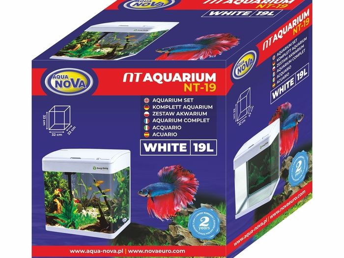 Aqua Nova Aquarium Set NT-19 White 19L LED Light And Filter
