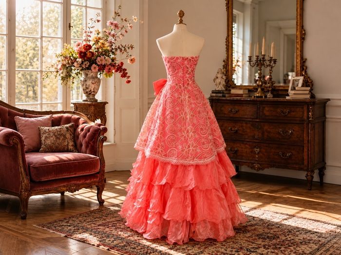 Coral pink evening gown Size XS