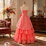 Coral pink evening gown Size XS Image 2