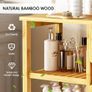 2-in-1 Modular Bamboo Bathroom Storage Cabinet | 3-Tier Open & Enclosed Shelving (2 Doors) Free-Standing Organizer for Bathroom, Kitchen, Living Room (100x33x87cm) Image 5