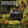 Double Chamber Drum Composter 160 Litres Black Rotatable Image 10