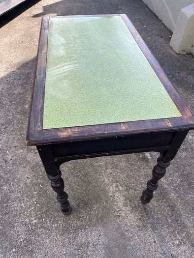Victorian  green top , 2 drawers desk