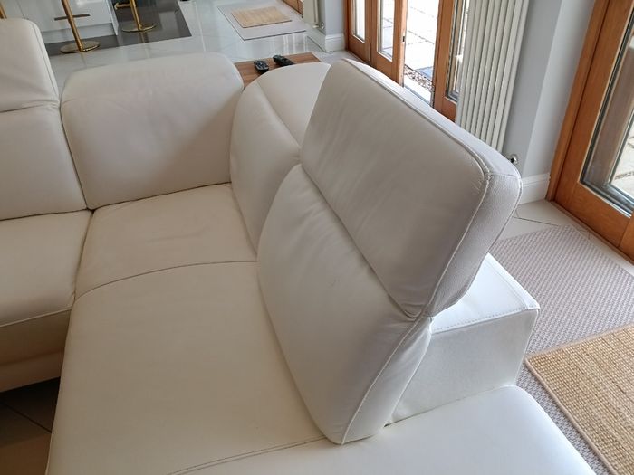 Leather sofa Italian White BARDI brand