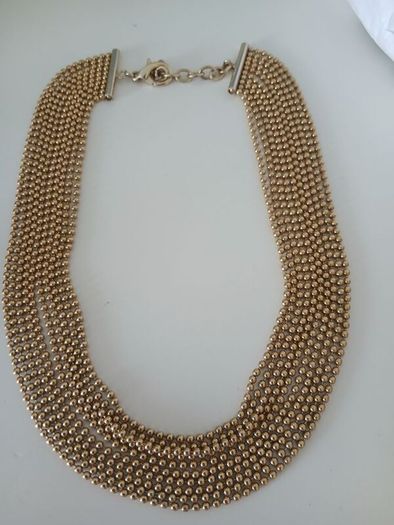 Lovely Multi Gold Tone Beaded Necklace