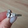 925 silver cladding ring with heart shaped stone size R Image 2