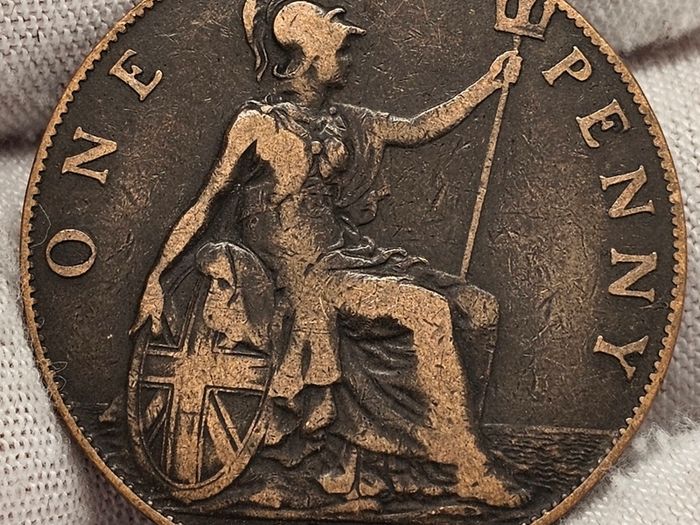 Great Britain 1910 1d Penny Edward VII Nice Grade