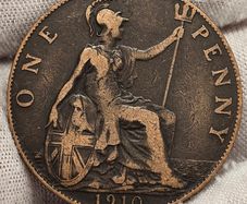 Great Britain 1910 1d Penny Edward VII Nice Grade