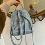 Genuine leather mini backpack light blue leather - Florence Italy Image 5