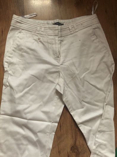 White Capri Trousers Slim leg