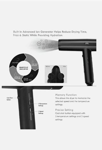 JRL Forte Pro Brushless Hair Dryer Black